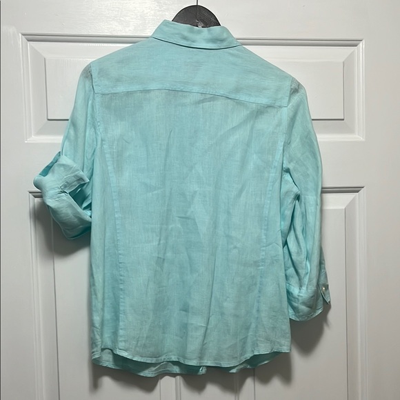 Talbots Casual Button Down Shirt with Three-Quarter Sleeves and Relaxed Fit - Picture 8 of 8